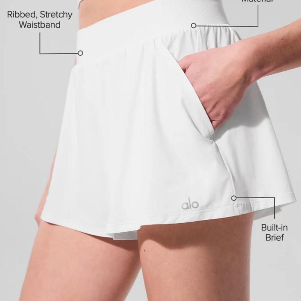 Alo yoga breezy white shorts